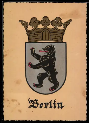 AK Berlin, Stadtwappen mit Berliner Bär