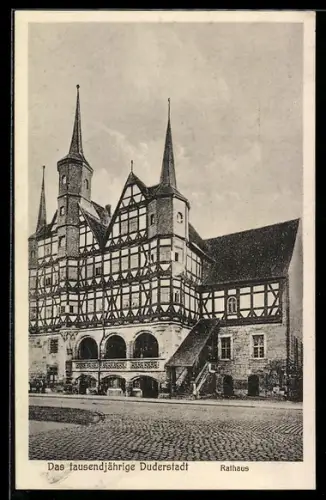 AK Duderstadt, Strassenpartie am Rathaus