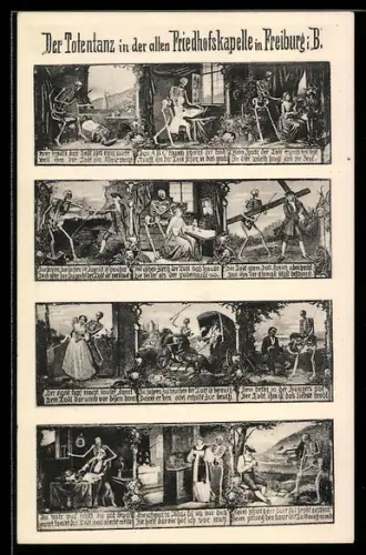 AK Freiburg, Der Totentanz in der alten Friedhofskapelle
