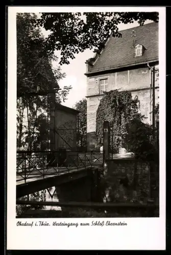 AK Ohrdruf / Thür., Westeingang zum Schloss Ehrenstein