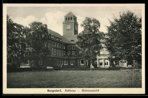 AK Bergedorf, Hinteransicht vom Rathaus