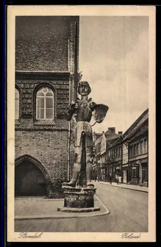 AK Stendal, Strassenpartie mit Roland