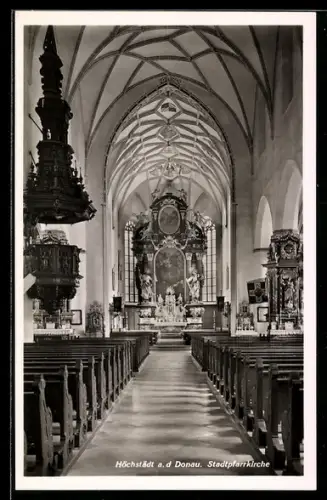 AK Höchstädt a. d. Donau, Stadtpfarrkirche, Innenansicht