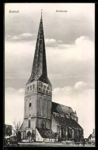 AK Rostock, Blick auf Petrikirche
