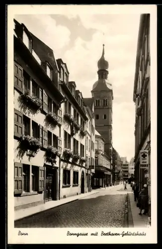 AK Bonn, Bonngasse mit Beethoven-Geburtshaus