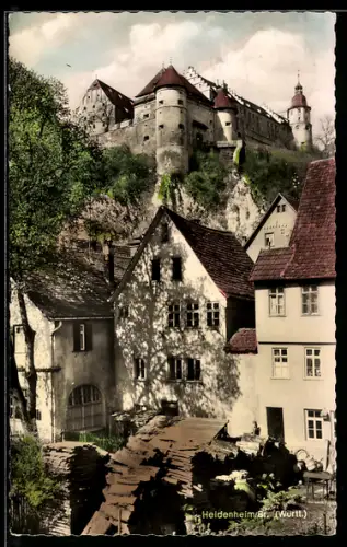 AK Heidenheim /Br., Ortspartie mit Schloss