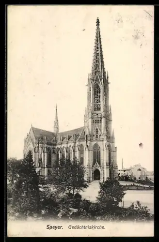 AK Speyer, Gedächtniskirche in der Aussenansicht