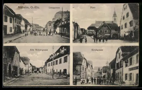AK Rixheim i. O.-Els., Langgasse, Platz, Alte Webergasse