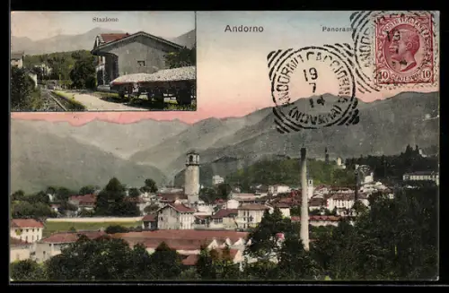 AK Andorno, Panorama, Stazione
