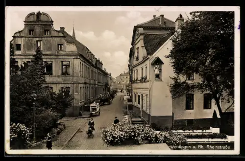 AK Uerdingen a. Rh., Rheinstrasse mit Gebäudeansichten