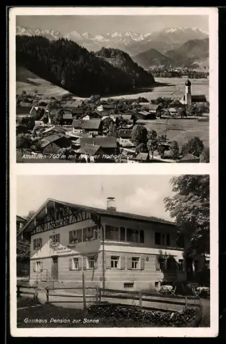 AK Altstädten, Gasthaus & Pension zur Sonne, Ortsansicht