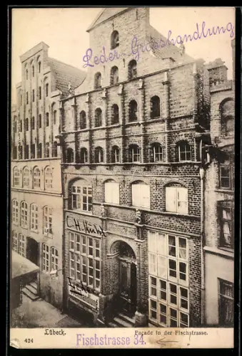 AK Lübeck, Facade der Fischstrasse