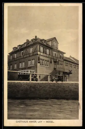 AK Lay /Mosel, Ansicht vom Gasthaus Anker, Hans Haupt