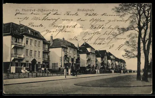 AK Hamburg-Othmarschen, Adickestrasse mit Wohnhäusern