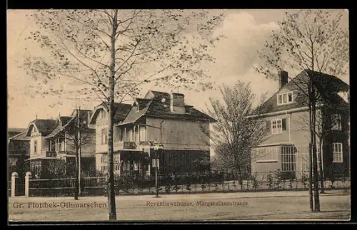 AK Hamburg-Othmarschen, Wohnhäuser in der Reventlowstrasse und Margarethenstrasse