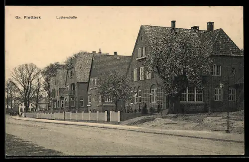 AK Hamburg-Flottbek, Häuser in der Lutherstrasse
