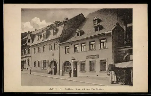 AK Adorf, Gasthaus Der Goldene Löwe mit dem Goethehaus