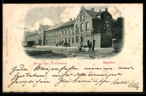 AK Nordenham, Ansicht vom Bahnhof