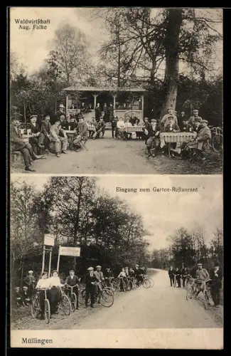AK Sehnde, Waldgasthof von Aug. Falke und Eingang zum Garten-Restaurant