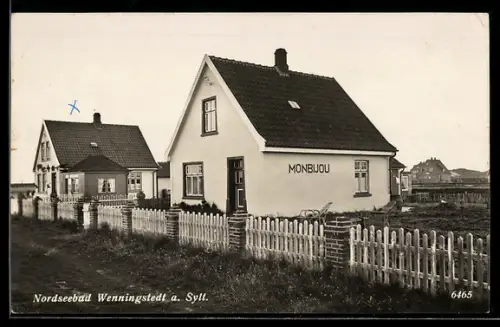 AK Wenningstedt a. Sylt, Hotel-Pension Monbijou, Aussenansicht
