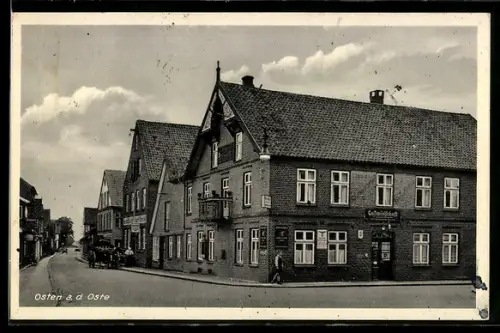 AK Osten a. d. Oste, Strassenpartie mit Gasthaus