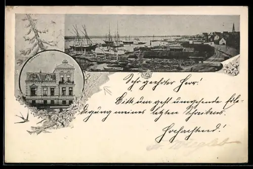 AK Rostock, Partie am Hafen, Villa Anna in der Aussenansicht