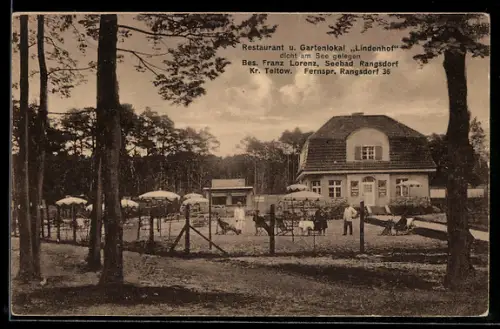 AK Rangsdorf /Teltow, Restaurant Lindenhof, Bes. Franz Lorenz