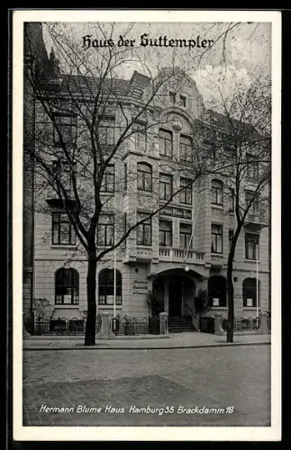 AK Hamburg, Haus der Guttempler, Hermann Blume Haus, Brackdamm 18, Freimaurer