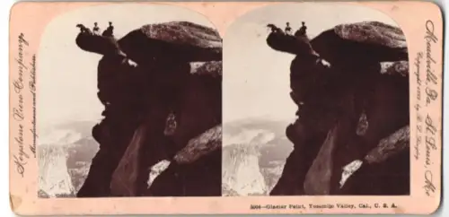 Stereo-Fotografie Keystone View Company, Meadville, Ansicht Yosemite Valley, CA, Glacier Point