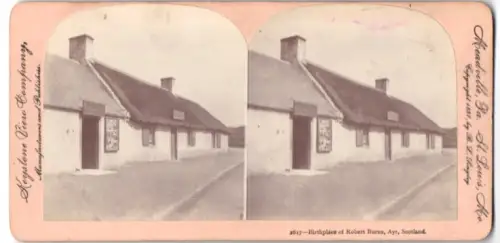 Stereo-Fotografie Keystone View Company, Meadville, Ansicht Ayr, Scotland, Birthplace of Robert Burns
