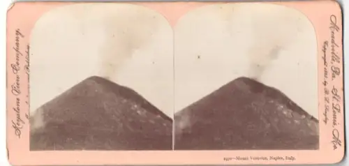 Stereo-Fotografie Keystone View Company, Meadville, Ansicht Naples, Mount Vesuvius