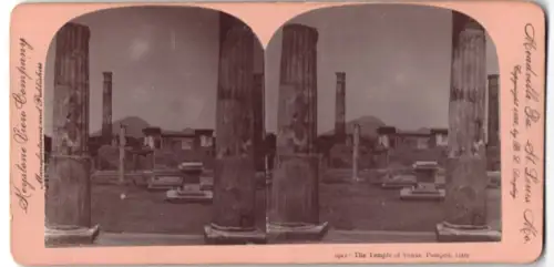 Stereo-Fotografie Keystone View Company, Meadville, Ansicht Pompeii, The Temple of Venus