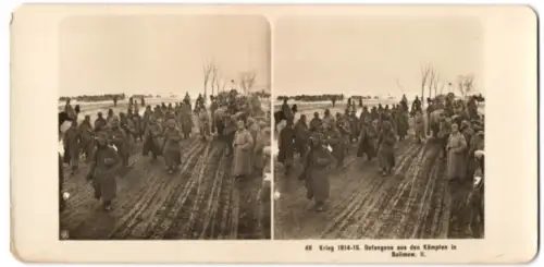 Stereo-Fotografie M. Rohmer, Leipzig-Gohlis, Krieg 1914-1915, Gefangene aus den Kämpfen in Belimow