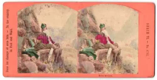 Stereo-Fotografie unbekannter Fotograf und Ort, Serie In Feld und Wald, Serie VI, Nr. 4703, Edelweiss