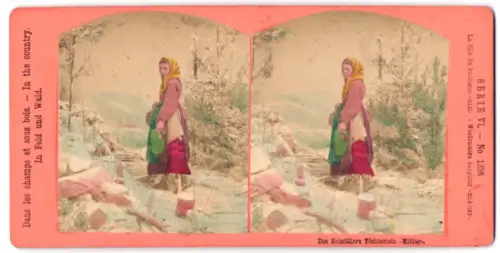 Stereo-Fotografie unbekannter Fotograf und Ort, Serie In Feld und Wald, Serie VI, Nr. 1236, Des Holzfällers Töchterlein