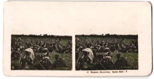 Stereo-Fotografie Peter Peters, Hamburg, Eppendorferlandstrasse 86, Kurze Rast bei dem Kaisermanöver