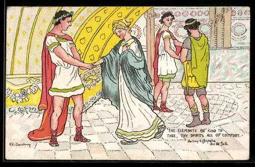 Künstler-AK sign. L. E. Cowderoy: Marcus Antonius und Cleopatra