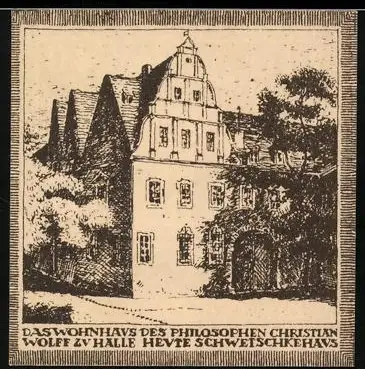 Notgeld Halle /Saale, 10 Pfennig, Wohnhaus des Philosophen Christian Wolff