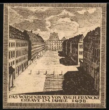 Notgeld Halle /Saale, 10 Pfennig, Waisenhaus von August Hermann Francke, erbaut 1698