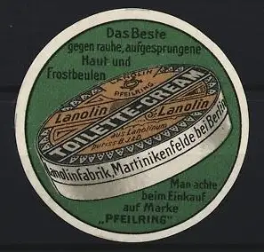 Reklamemarke Berlin, Lanolin, Toilette-Creme, Lanolin-Dose