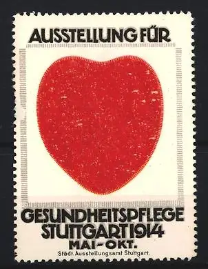 Reklamemarke Stuttgart, Ausstellung für Gesundheitspflege 1914, Herzsymbol