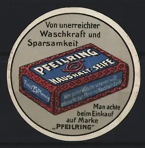 Reklamemarke Pfeilring, Haushalt-Seife, Seifenverpackung