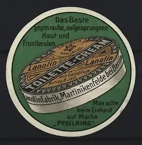 Reklamemarke Berlin, Lanolin, Hautcreme, Cremedose