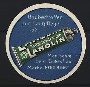Reklamemarke Lanolin, Toiletten-Creme, Tube