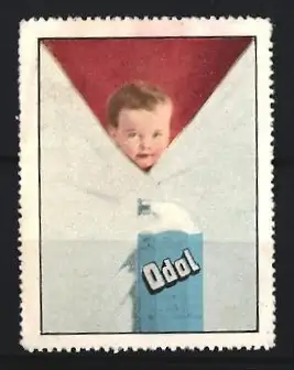 Reklamemarke Odol, Mundspülung, Kind mit Odol-Flasche