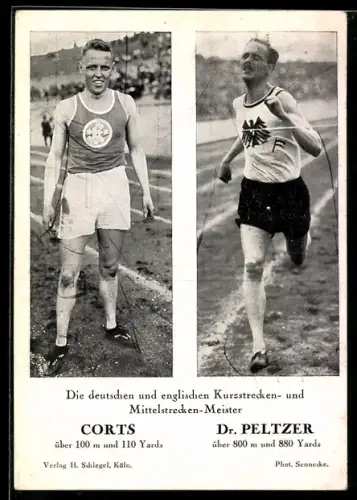 AK Deutsche und englische Kurzstrecken- und Mittelstreckenmeister Corts und Dr. Peltzer