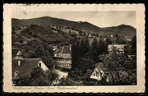AK Oberharmersbach-Riersbach /Bad. Schwarzwald, Gasthaus u. Pension Sonne