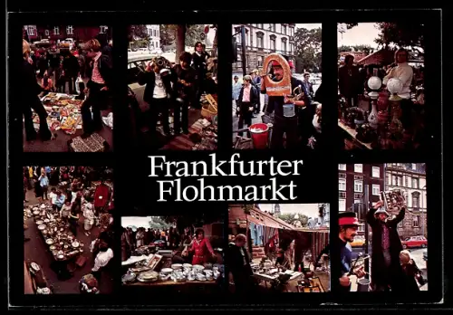 AK Frankfurt am Main, Verschiedene Szenen vom Frankfurter Flohmarkt