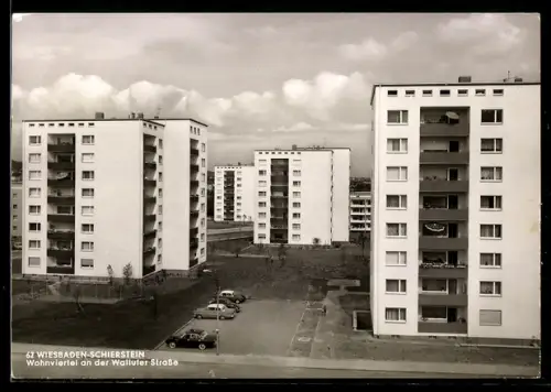 AK Wiesbaden-Schierstein, Wohnviertel an der Wallufer Strasse