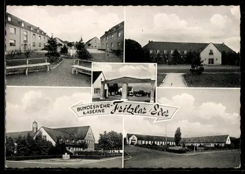 AK Fritzlar /Eder, Bundeswehr-Kaserne Fritzlar, Unterkunftsgebäude, Einfahrt
